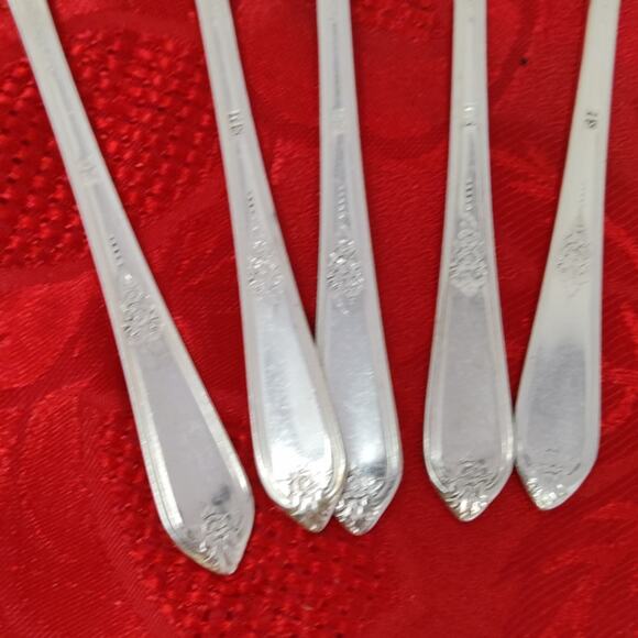 7X Tsp COTILLION Rogers Vintage Silverplate Flatware IS Teaspoons - Picture 13 of 13